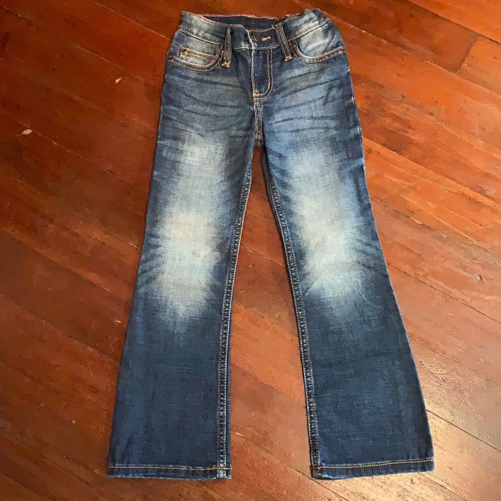 Little Girls Wrangler jeans with adjustable waist - size 6X Slim.